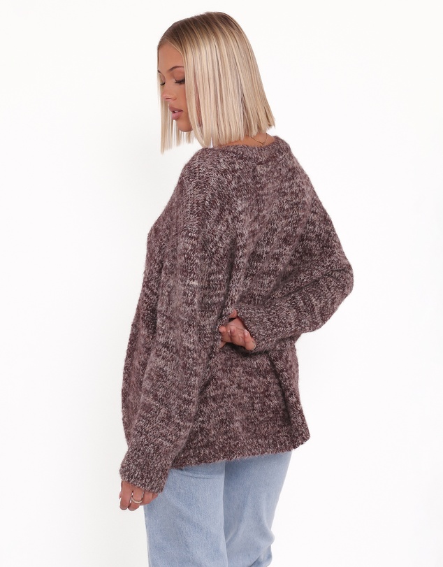 Petal & Pup - Libby Oversized Sweater - Brown Marle