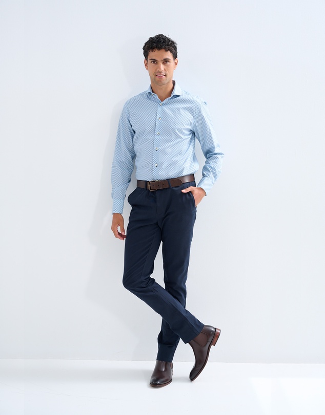 3 Wise Men - 3 Wise Men Washington Blue Print Shirt