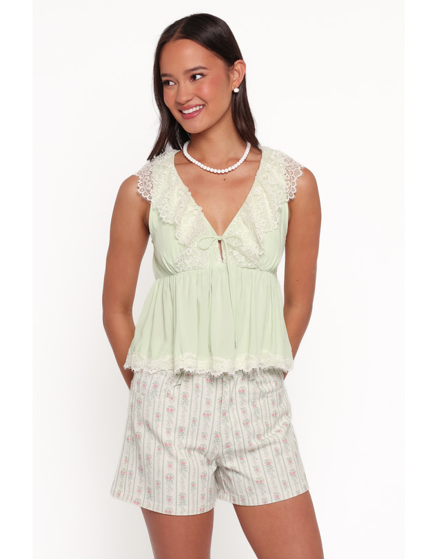 Petal & Pup - Alicelle Vintage Lace Top - Jade Green