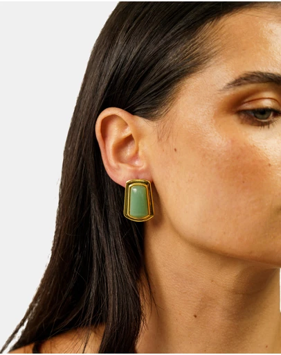 Sonne Jewellery - Aria Green Aventurine Earrings