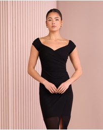Azzurielle - Elsy Off Shoulder Mesh Dress