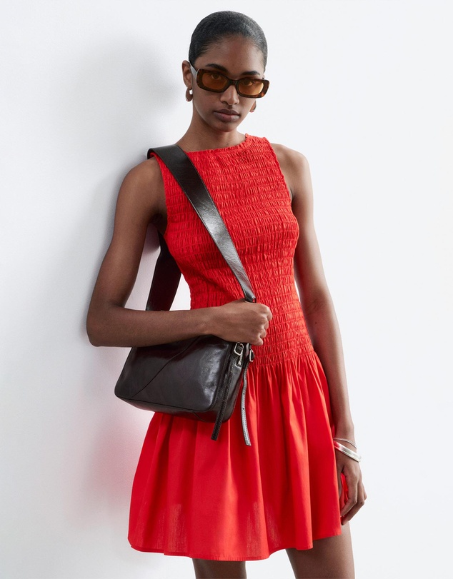 & Other Stories - Smocked Cotton Poplin Mini Dress