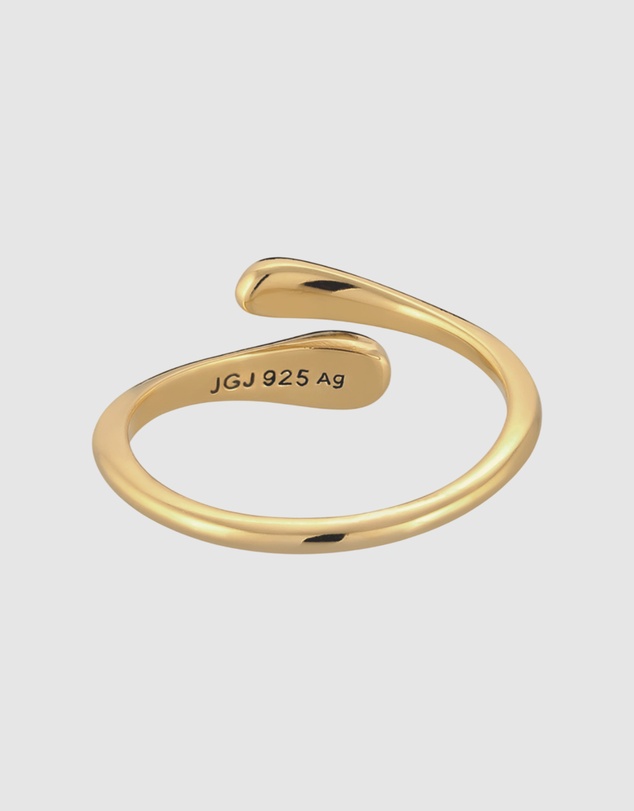Elli Jewelry - Ring Minimalist 925 Sterling Silver Gold-Plated