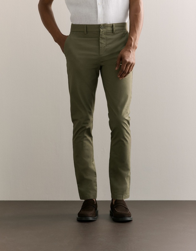 Trenery - Slim Fit Chino Pant in Hunter Green