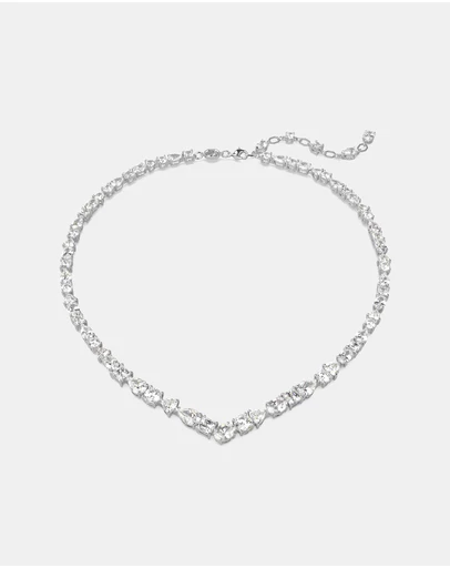Swarovski - Mesmera necklace, Mixed cuts, White, Rhodium plated