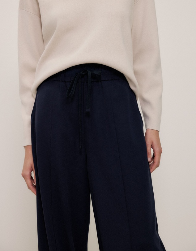 Trenery - Ponte Wide Leg Travel Pant in Night Sky