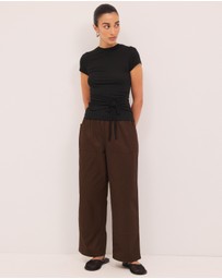 Calli - Panelled Cotton Twill Pants