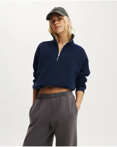 Cotton On Body Active - Plush Half Zip Sweatshirt