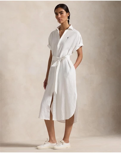 Polo Ralph Lauren - Linen Short-Sleeve Shirt Dress