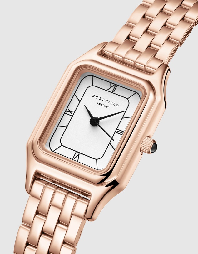 Rosefield - Ivy White Rose Gold-Tone Bracelet Watch