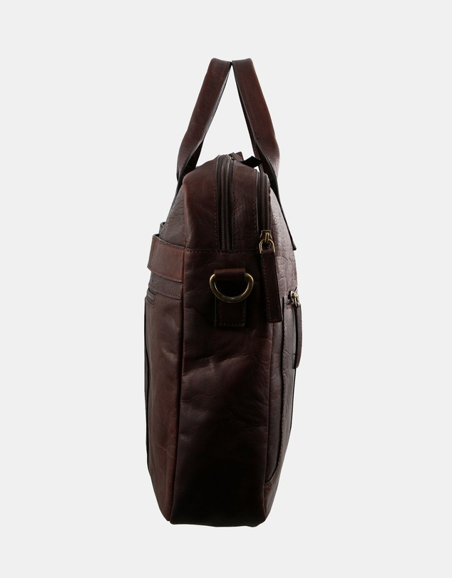 Pierre Cardin - Pierre Cardin Rustic Leather Computer Bag