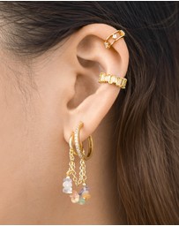 Wanderlust + Co - Kaleidoscope Beaded Gold Hoop Earrings