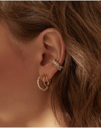 Wanderlust + Co - Triple Pave 13mm Hoop Earrings