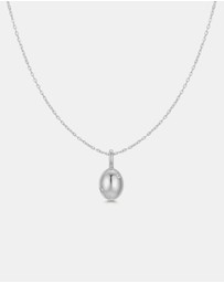 Ania Haie - Ania Haie Silver Floral Oval Pendent Necklace