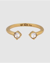 Elli Jewelry - Ring Open Crystal 925 Sterling Silver Gold-Plated