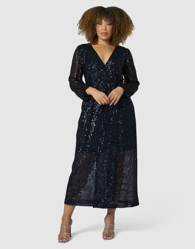 Pink Dusk by Curve Project - All I Want Sequin Maxi Dress