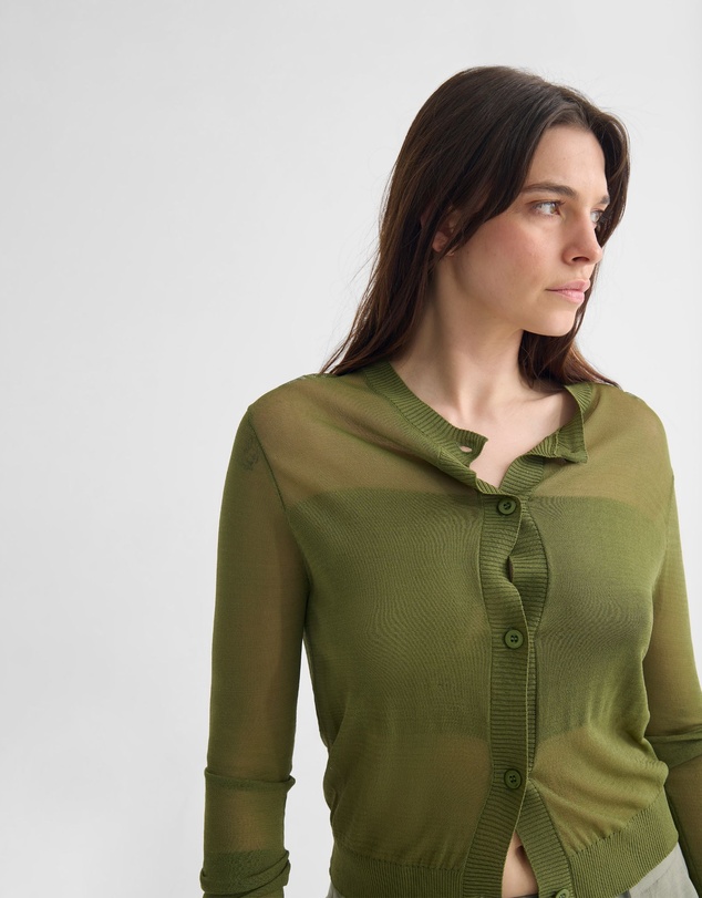 Oxford - Celina Sheer Panel Cardigan
