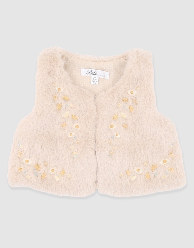 Bebe by Minihaha - Winnie Emb. Faux Fur Vest