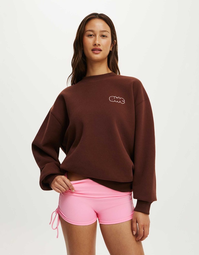 Cotton On Body Active - Plush Graphic Crew Sweatshirt