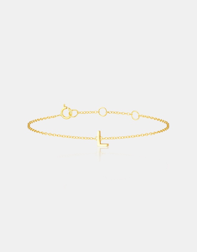 The Silver Collective - Children's A-Z Letter Bracelet - L