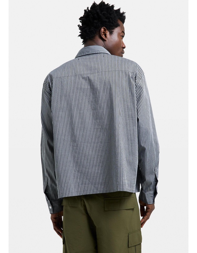 Black Noise White Rain - Miami Striped Long Sleeve Shirt