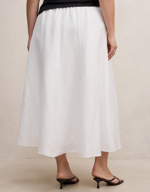 Forever New Curve - Georgina Curve Linen Blend Midi Skirt