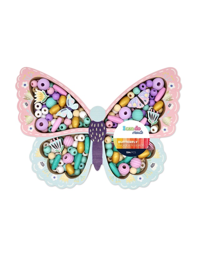 Icando - Butterfly Wooden Bead Set
