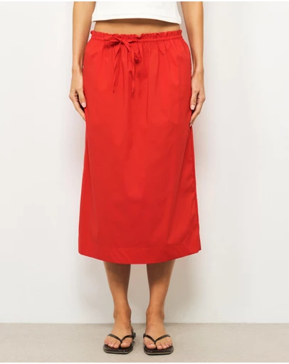 AERE - Bambi Cotton Column Midi Skirt