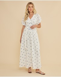 Amelius - Bea Embroidery Sleeved Maxi Dress