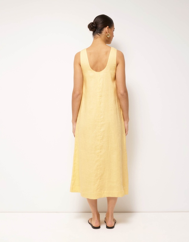 AERE - Maya Linen Relaxed Midi Dress