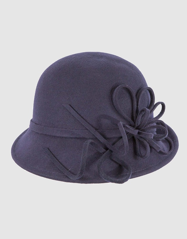 Max Alexander - Winter Felt Navy Cloche Hat