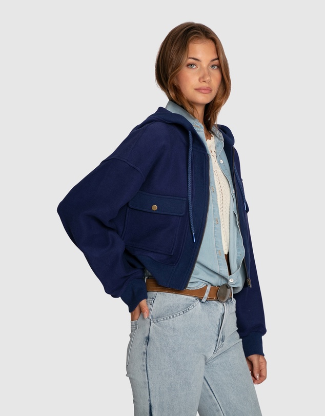 Belle & Bloom - Fireside Cropped Utility Zip Jacket