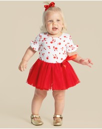 Designer Kidz - Alyssa Floral S/S Tutu Romper
