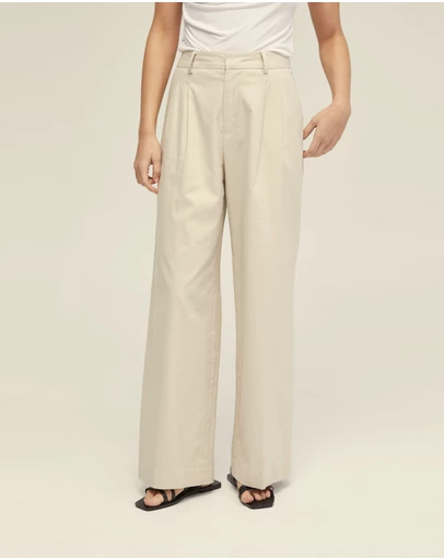 Oxford - Sonia Pleat Front Linen Pants