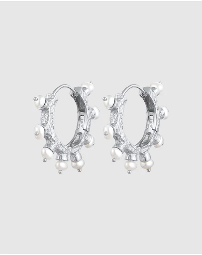 Haze & Glory - ICONIC EXCLUSIVE - Earrings Sun of Pearl Huggie 925 Sterling Silver