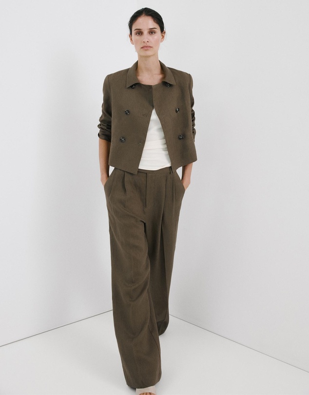M.N.G - Straight Linen-Blend Trousers