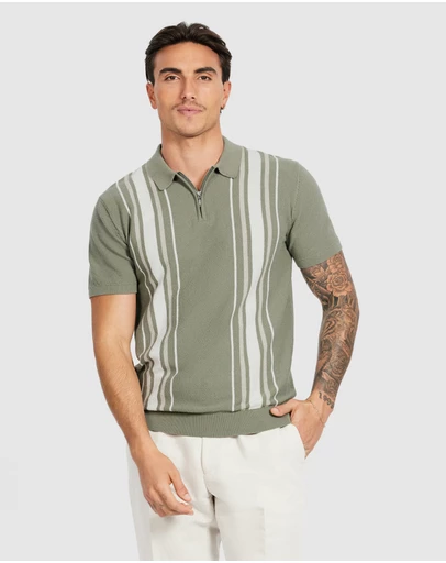 Tarocash - Dane Stripe Knit Polo