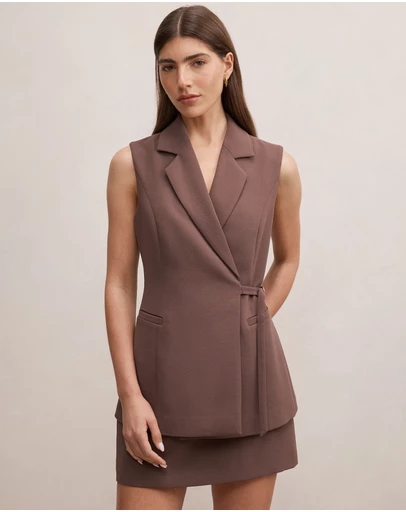 Forever New - Demi Tie Sleeveless Blazer