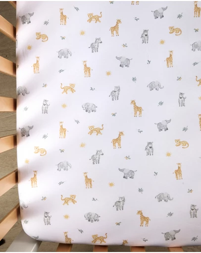 Living Textiles - 2 Pack Organic Cot Fitted Sheet - Roam & Roar