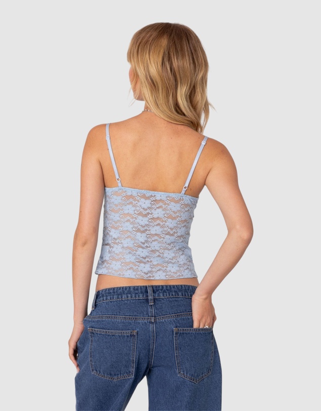 EDIKTED - Eira Sheer Lace Tank Top