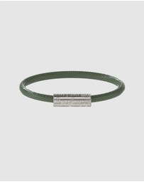 GUESS - Silver-Tone 6MM Green Leather Bracelet