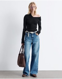& Other Stories - Rib-Knit Off-Shoulder Top