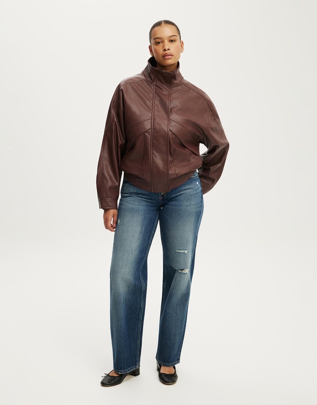 Cotton On - Theo Faux Leather Bomber