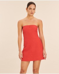 AERE - Linen Strapless Mini Dress