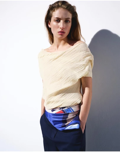 M.N.G - Draped Asymmetrical Blouse