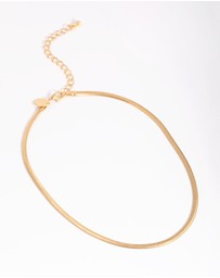 Lovisa - Gold Plated 35cm Flat Snake Necklace