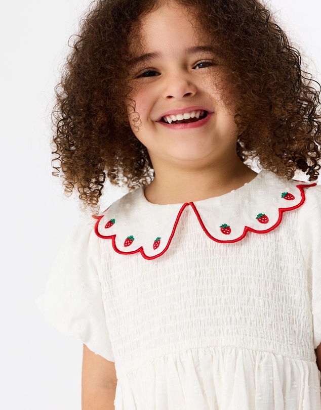 Goldie + Ace - Sweet Strawberry Flo Smocked Dress - Babies-Kids
