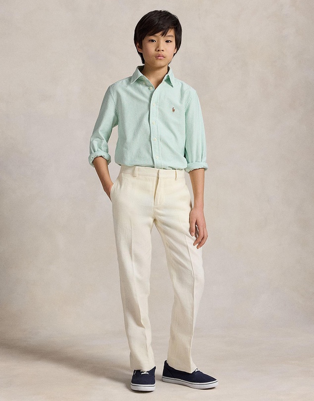 Polo Ralph Lauren - Woven Embroidered Stripe Sport Shirt - Teens