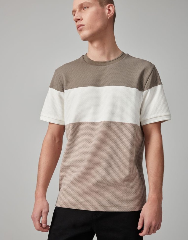 NEXT - Textured Colour Block T-Shirt