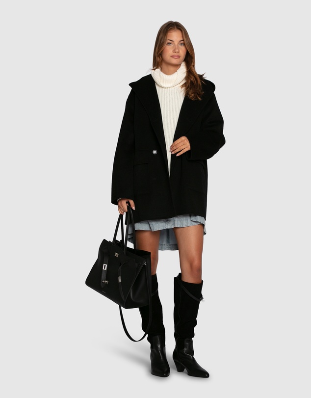 Belle & Bloom - Coastal Edit Hooded Wool Blend Coat